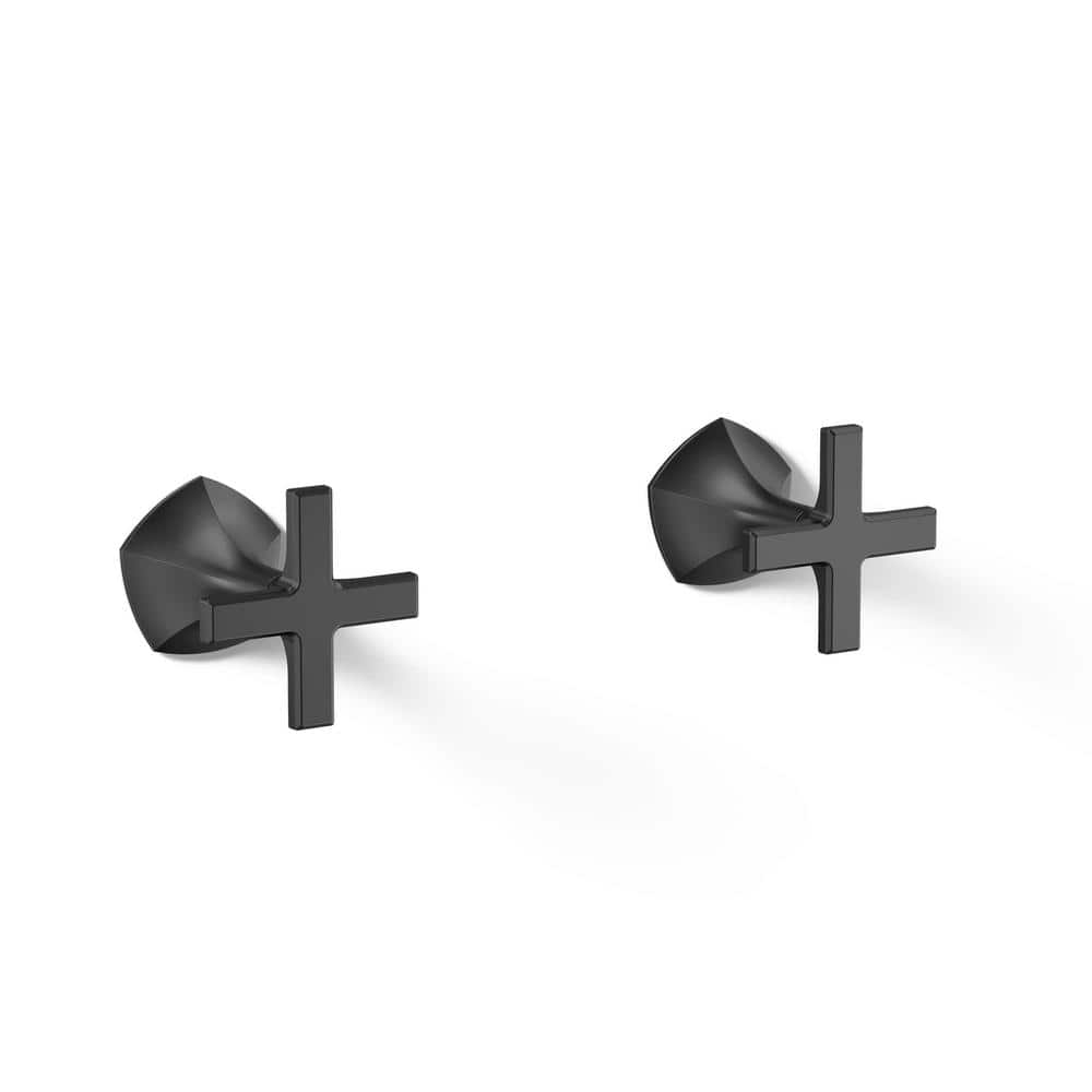 Occasion Wall-Mount Bathroom Sink Faucet Cross Handle Trim, Matte Black price history on PriceWatchPro