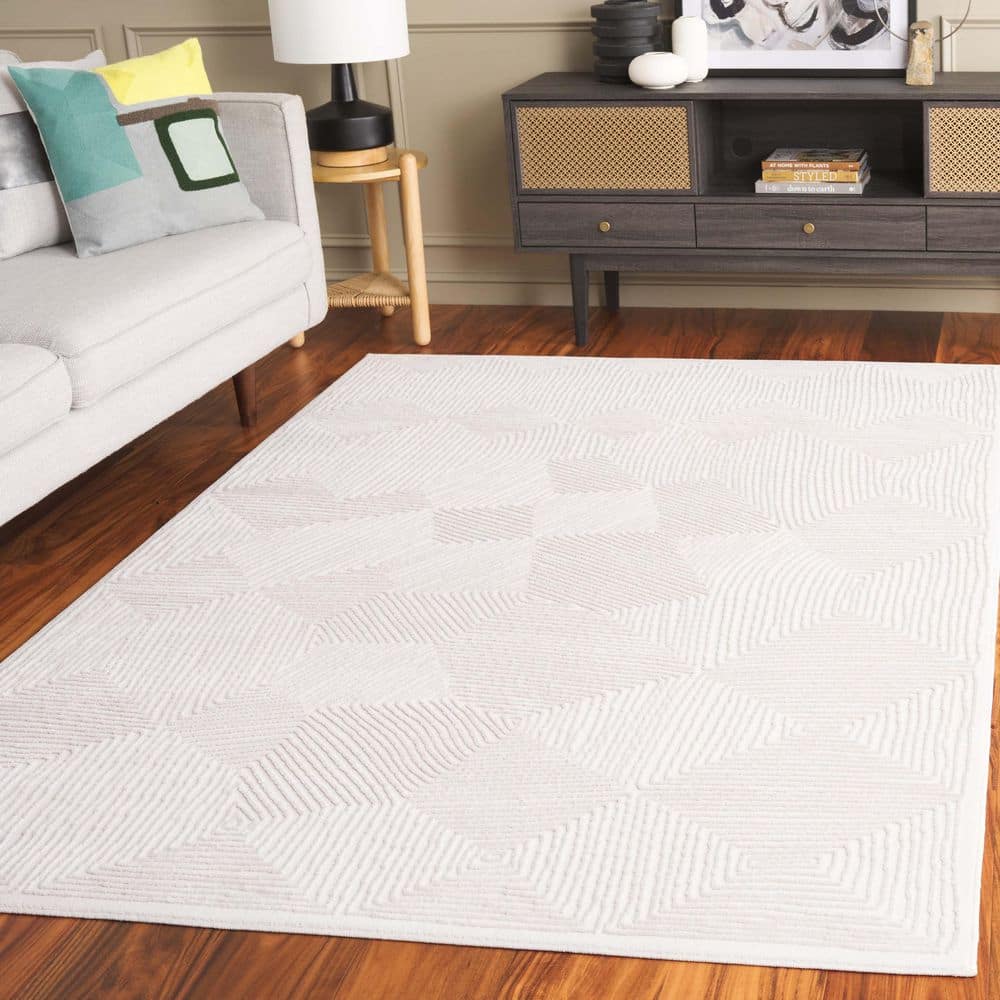 Prestige 4 ft. x 6 ft. Ivory/Beige Geometric Solid Area Rug price history on PriceWatchPro