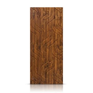 24 in. x 80 in. Hollow Core Walnut Stained Pine Wood Interior Door Slab