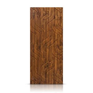 36 in. x 84 in. Hollow Core Walnut Stained Pine Wood Interior Door Slab