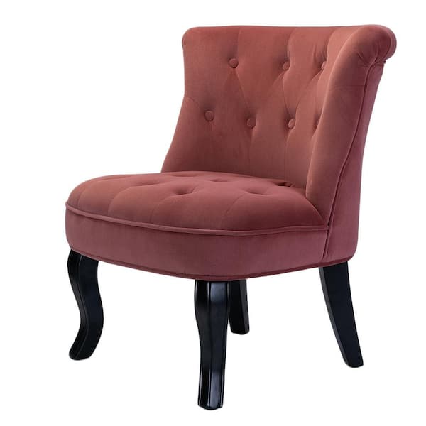 JAYDEN CREATION Jane Modern Rosewood Velvet Tufted Accent Armless Side Chair