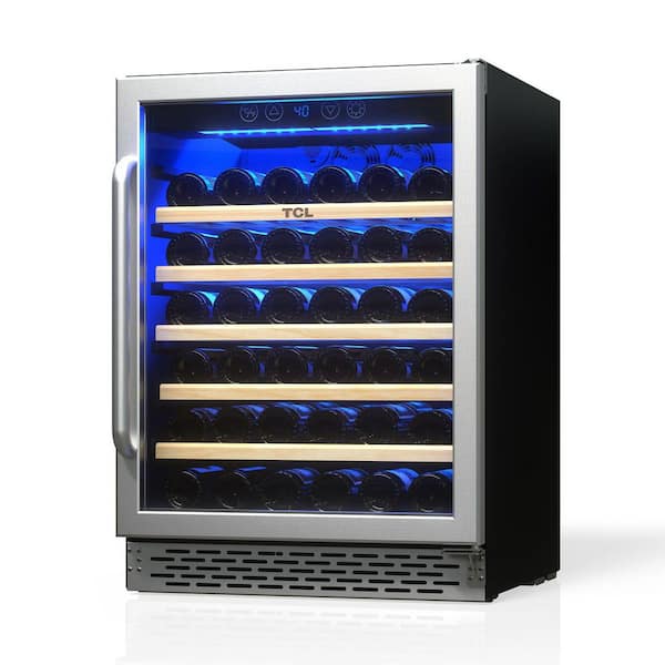 23.40 in. Single Zone 52 Wine Bottles Stainless Look Beverage & Wine Cooler