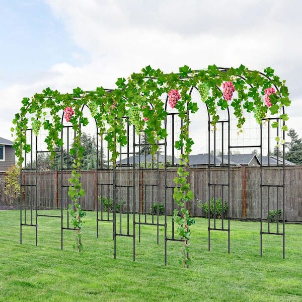 ABORON Large Tall 87 in. Garden Metal Arch Trellis for Climbing