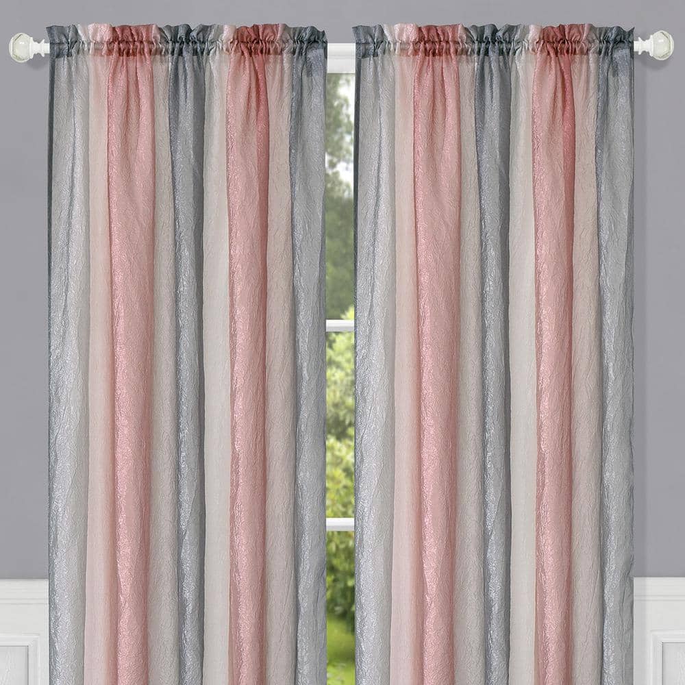 Blush Ombre Light Filtering Polyester Rod Pocket Curtain Panel, 50" x 84"