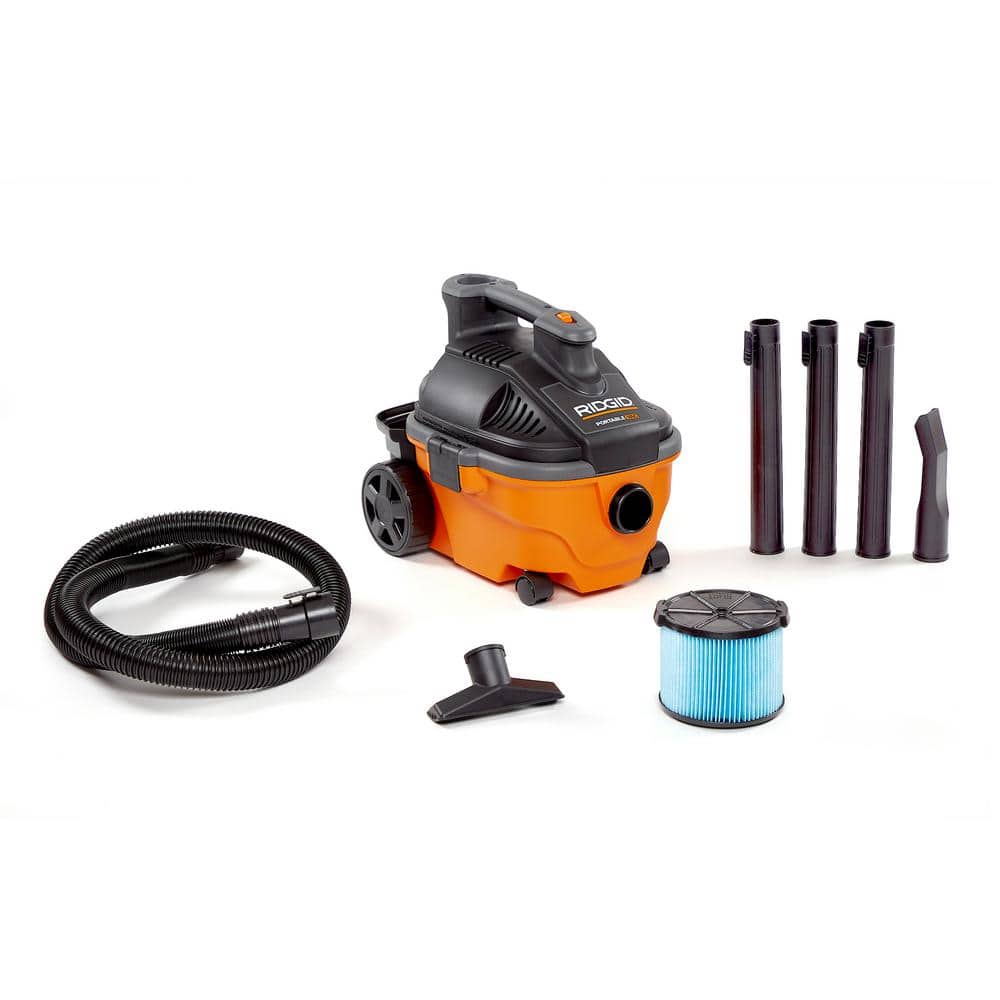 Wet Dry Vacuum 4 Gallon Automatic Corded Large Rear Wheels Portable Household 