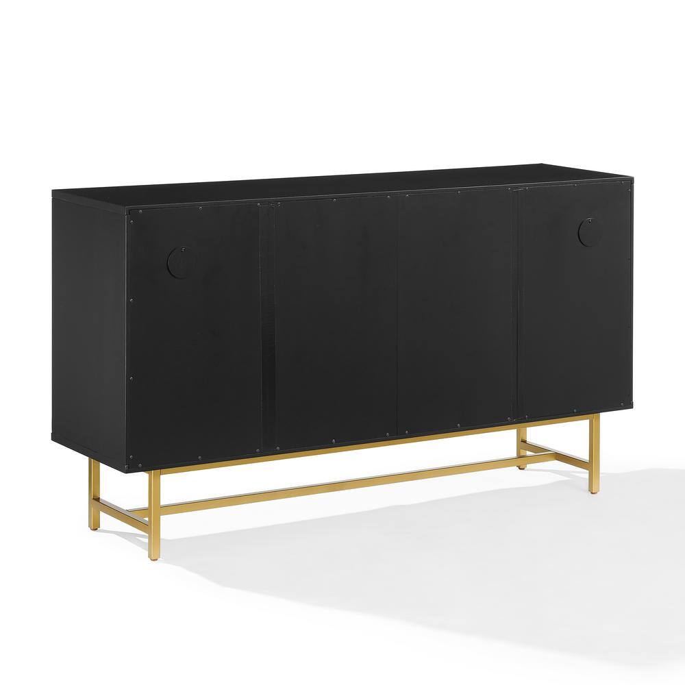 Blair 54" Matte Black and Gold Mid-Century Modern Sideboard