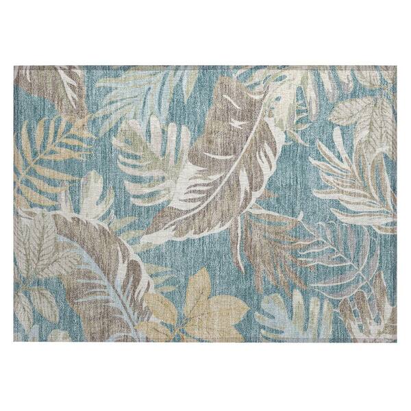 Chantille Machine Washable Indoor/Outdoor Abstract ACN3090 Teal 2 ft. x 3 ft. Accent Rug