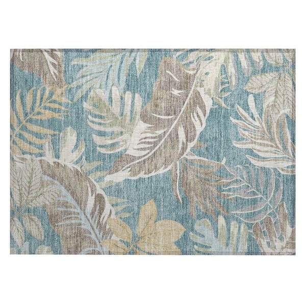 Chantille Machine Washable Indoor/Outdoor Abstract ACN3090 Teal 3 ft. x 4 ft. Area Rug