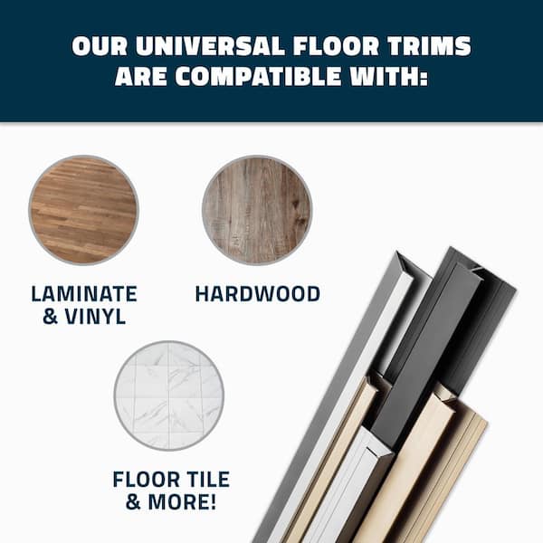 Champagne 5.5 mm x 84 in. Aluminum Square Cap LVT Floor Transition Strip