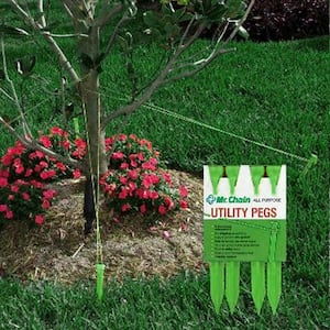12 in. Heavy-Duty Green All Purpose Utility Peg Stakes (4-Count)