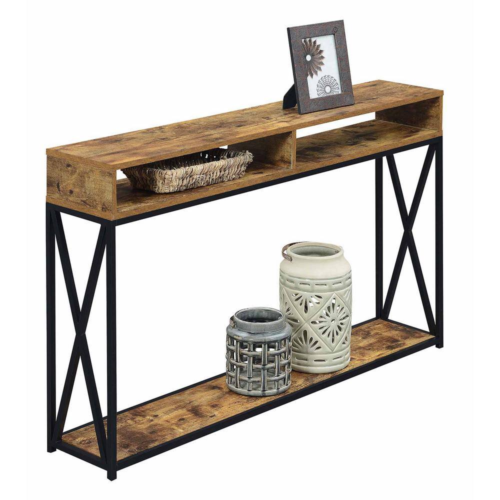 Barnwood Chic 48" Metal & Wood Console Table with Storage