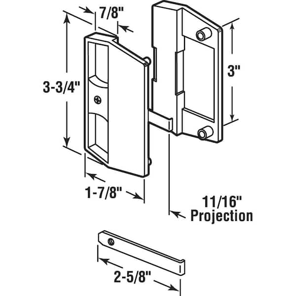 Prime-Line Products A-180 Sliding Screen Door Latch & Pull – Snap-In, Black Plastic, Non-Handed, Easy Install, Academy Compatible