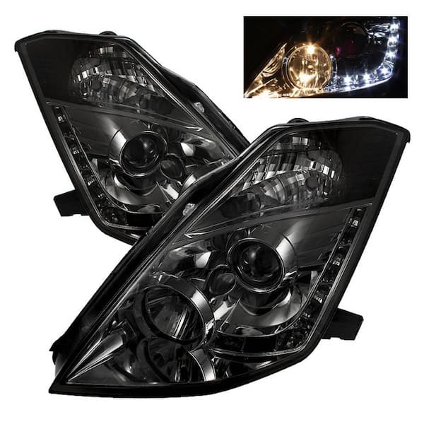 Spyder Auto Nissan 350Z 03-05 Projector Headlights - Halogen Model Only ( Not Compatible With Xenon/HID Model ) - DRL - Smoke