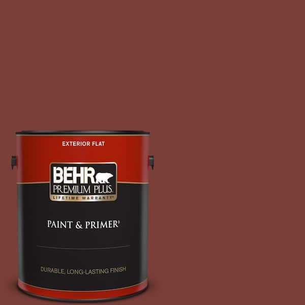 BEHR PREMIUM PLUS 1 gal. #PPU2-02 Red Pepper Flat Exterior Paint & Primer