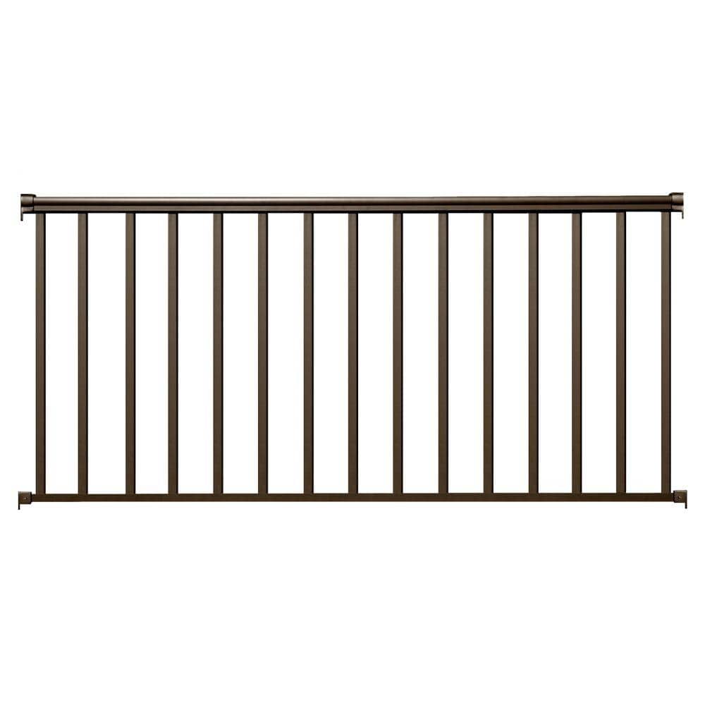 Oiled Bronze Aluminum Handrail Direct OHR 8 Handrail Section with mounts