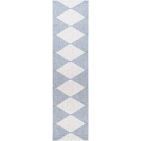Livabliss Peroti White 3 ft. x 10 ft. Oriental Indoor/Outdoor Runner Area Rug