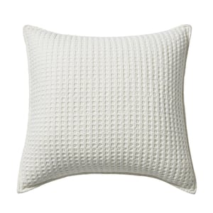 Mills Waffle Cream 20 in. x 20 in. Throw Pillow