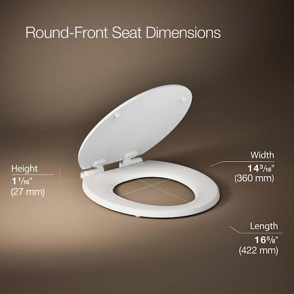 KOHLER Stonewood Round Front Toilet Seat in White