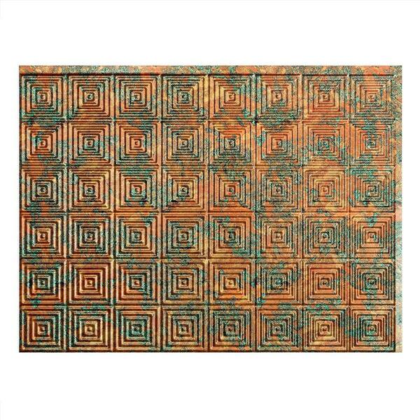 Fasade 18.25 in. x 24.25 in. Copper Fantasy Miniquattro PVC Decorative Backsplash Panel