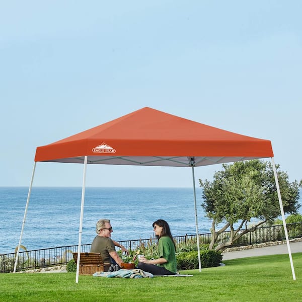 EAGLE PEAK 10 ft. W x 10 ft. D Slant Leg Pop-Up Canopy Tent
