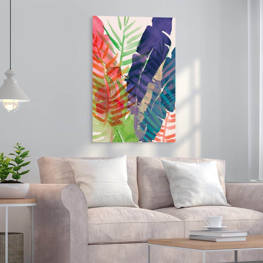 Electric Palms Multicolor Frameless Tempered Glass Wall Art, 48" x 32"