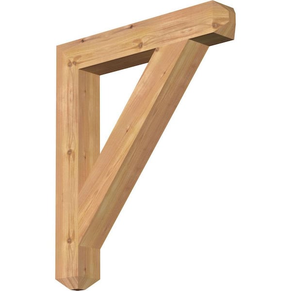 Ekena Millwork 3.5 in. x 28 in. x 24 in. Western Red Cedar Traditional Craftsman Smooth Bracket