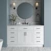 ARIEL Hepburn 60 in. W x 22 in. D x 35.25 in. H Bath Vanity in White with Carrara Marble Vanity Top in White with White Basin T061SCW2RVOWHT