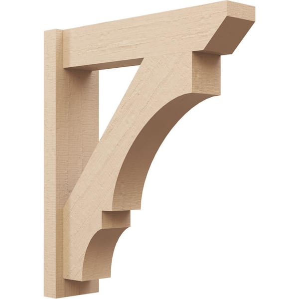 Ekena Millwork 6 in. x 28 in. x 24 in. Balboa Slat Rough Cedar Woodgrain Timberthane Polyurethane Outlooker, Primed Tan