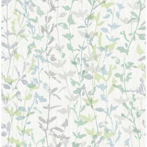 Thea Green Floral Trail Green Paper Strippable Roll (Covers 56.4 sq. ft.)