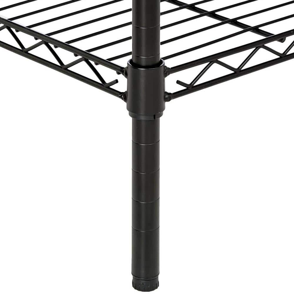 Black 5-Tier Metal Freestanding Storage Shelf Unit