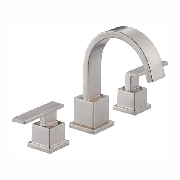 Delta Vero 8 in. Widespread 2-Handle Bathroom Faucet with Metal Drain Assembly in Stainless
