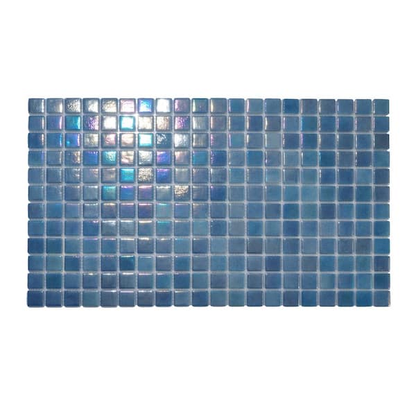 The Tile Doctor 6 in. x 6 in. Selfless Glass Tile Love Blue Glossy Glass Wall and Floor Tile 0.25 sq. ft. Sample