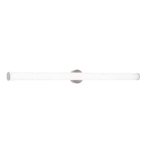 Leia 4.5 in. 1-Light Satin Nickel Frosted Acrylic Shade LED Vanity Light