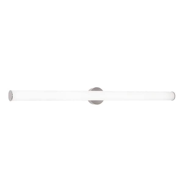 AFX Leia 4.5 in. 1-Light Satin Nickel Frosted Acrylic Shade LED Vanity Light
