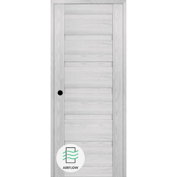 Belldinni Louver DIY-Friendly 30 in. x 96 in. Right-Hand Ribeira Ash Wood Composite Single Swing Interior Door