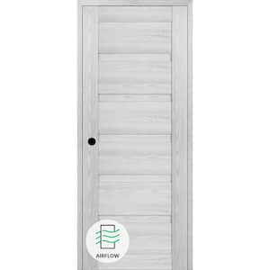 Louver DIY-Friendly 28 in. W. x 80 in. Right-Hand Ribeira Ash Wood Composite Single Swing Interior Door