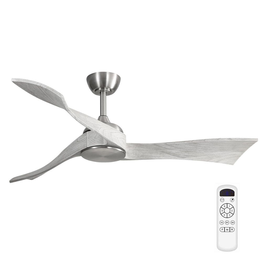 52 in. Indoor/Outdoor Nickel Ceiling Fans with Remote Control, 3-Reversible