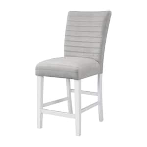 Elizaveta Gray and White High Gloss Counter Height Chairs (Set of 2)