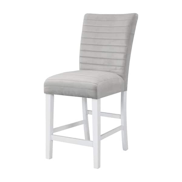 Acme Furniture Elizaveta Gray and White High Gloss Counter Height Chairs (Set of 2)