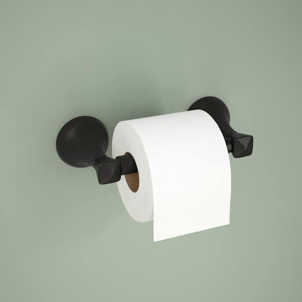 Esato Wall Mount Spring-Loaded Toilet Paper Holder Bath Hardware Accessory in Matte Black