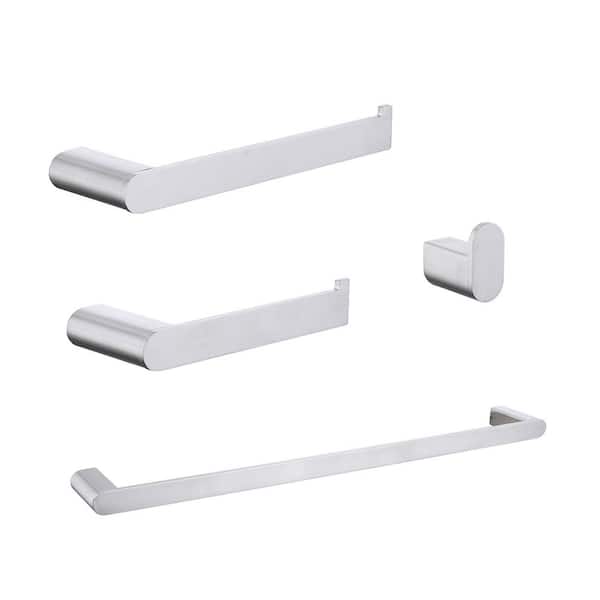 Satico 4-Piece Bath Hardware Set with Mounting Hardware in Brushed Nickel