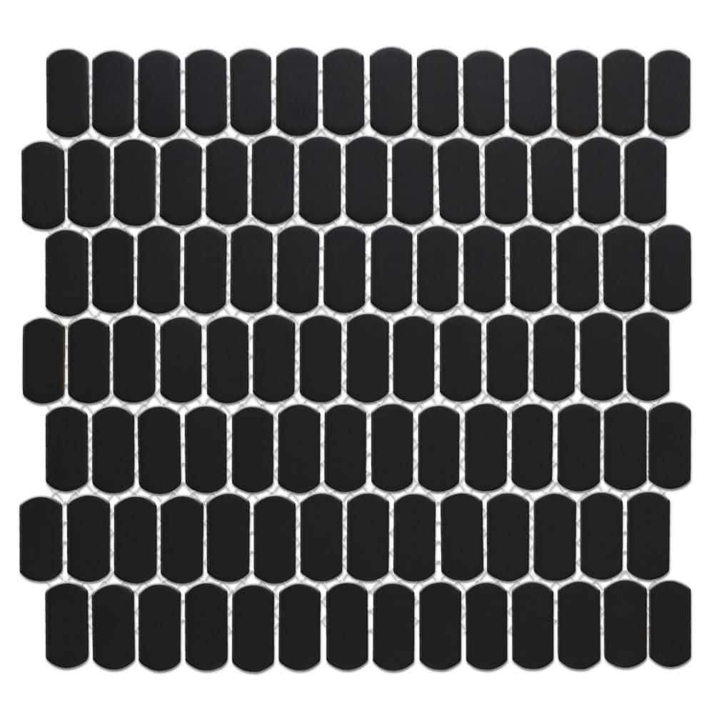 Hudson Capsule Matte Black 5 in. x 6 in. Porcelain Mosaic Take Home Tile Sample price history on PriceWatchPro