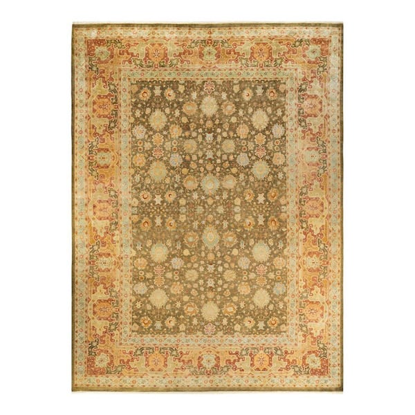 Solo Rugs Mogul One-of-a-Kind Traditional Green 10 ft. 1 in. x 13 ft. 10 in. Area Rug