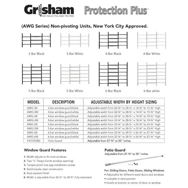 AWG 5-Bar Window Guard in Black