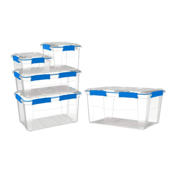 Clear Plastic Storage Bins Moisture-Proof Storage Bins for Shelves