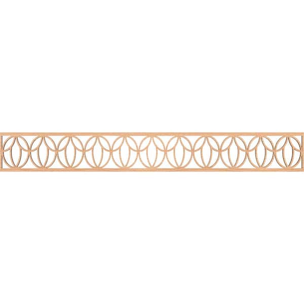 Ekena Millwork Shoshoni Fretwork 0.25 in. D x 46.5 in. W x 6 in. L Hickory Wood Panel Moulding