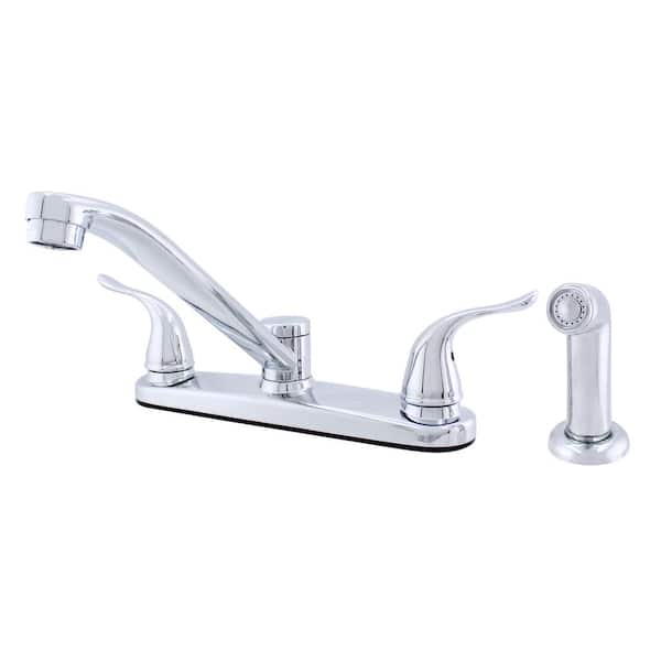 WASSERMAN FAUCETS Dual Wing Handle Traditional Spout Kitchen Faucet with Optional Side Sprayer in Chrome