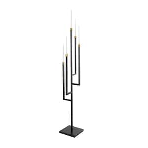 59 in. Black Metal Candelabra with 5 Candle Capacity