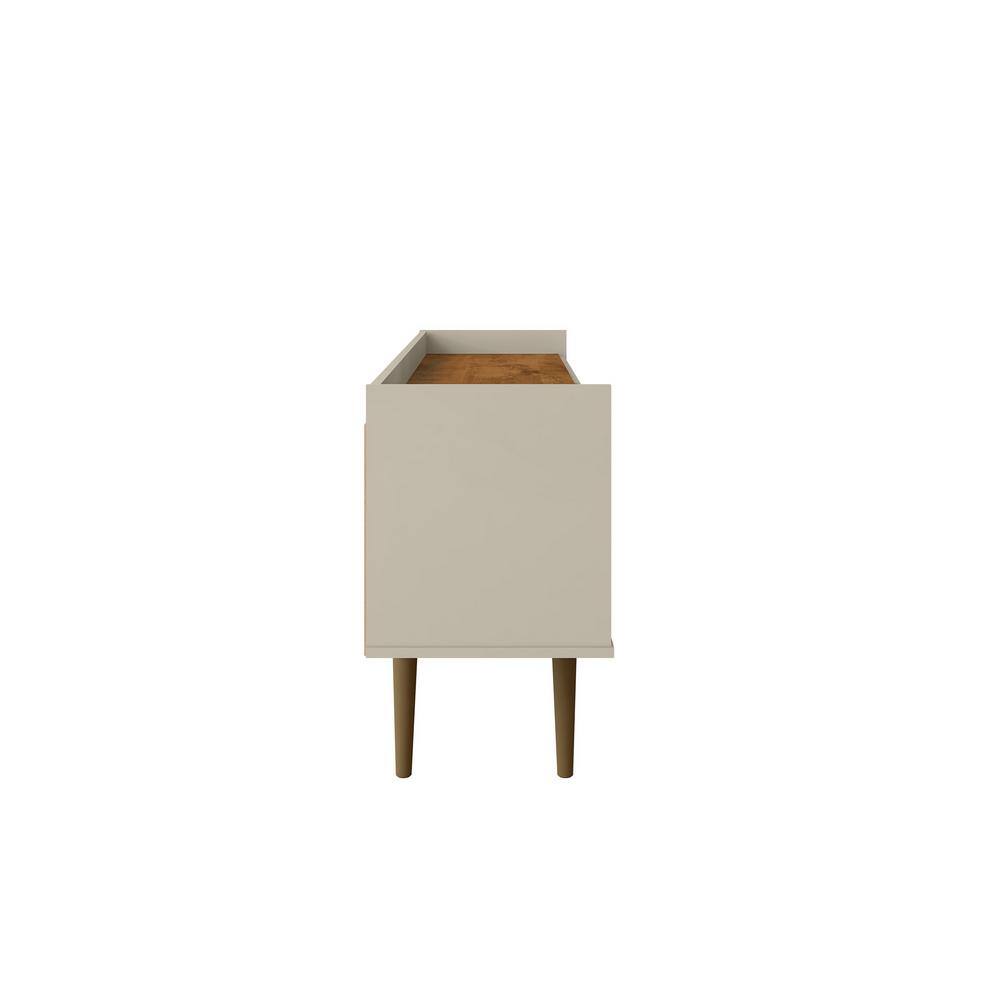 Bogart 53.54" Off-White Mid-Century Modern TV Stand with Cabinet
