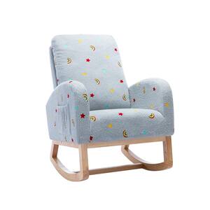 blue rocking chair for nursery